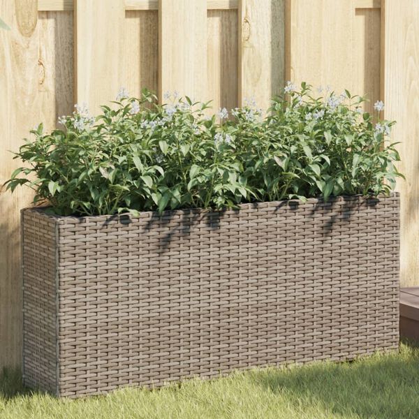 vidaXL 2 db sz&uuml;rke polyrattan kerti &uuml;ltetől&aacute;da 2 cser&eacute;ppel 90x20x40 cm