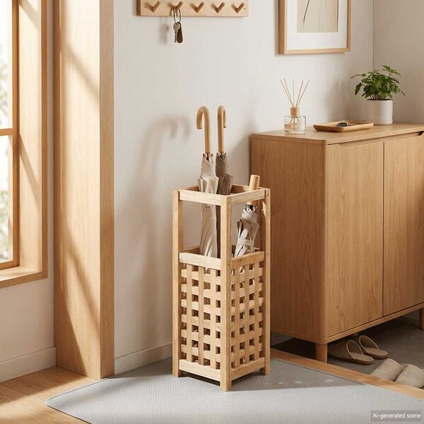 vidaXL t&ouml;m&ouml;r di&oacute;fa esernyőtart&oacute; 18 x 18 x 50 cm