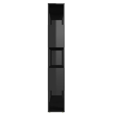vidaXL magasfényű fekete térelválasztó könyvszekrény 80 x 24 x 155 cm