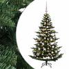 vidaXL Műkar&aacute;csonyfa g&ouml;mbbel 120 cm 150 LED Meleg feh&eacute;r PE &eacute;s PVC Z&ouml;ld