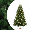 vidaXL Műkar&aacute;csonyfa g&ouml;mbbel 120 cm 150 LED Meleg feh&eacute;r PVC Z&ouml;ld