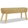 vidaXL előszoba pad term&eacute;szetes rattanb&oacute;l 110 x 35 x 45 cm