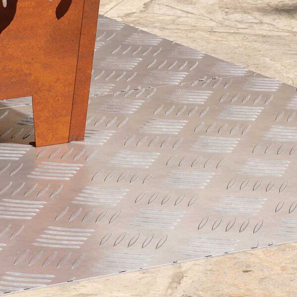 vidaXL L&eacute;pcsőfok N&eacute;gysz&ouml;gletes 2 pcs Ez&uuml;st 90 x 50 cm Alum&iacute;nium