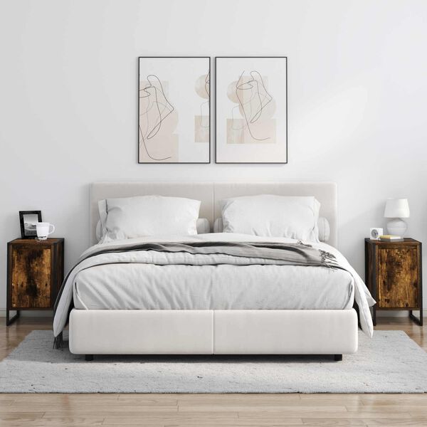 vidaXL &Eacute;jjeli asztal F&uuml;st&ouml;s t&ouml;lgy 39,5 x 30 x 50 cm Faanyag