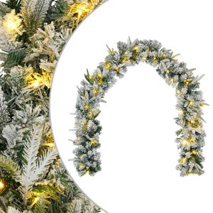 vidaXL Kar&aacute;csonyi girlanda Z&ouml;ld &eacute;s Feh&eacute;r 270 cm PVC &eacute;s PE 50 LED