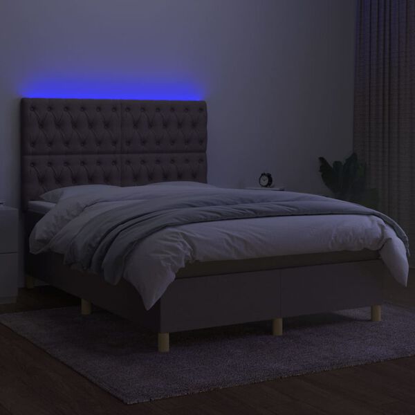 vidaXL t&oacute;psz&iacute;nű sz&ouml;vet rug&oacute;s &eacute;s LED-es &aacute;gy matraccal 140x190cm