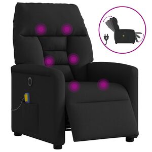 vidaXL fekete sz&ouml;vet elektromos d&ouml;nthető massz&aacute;zsfotel