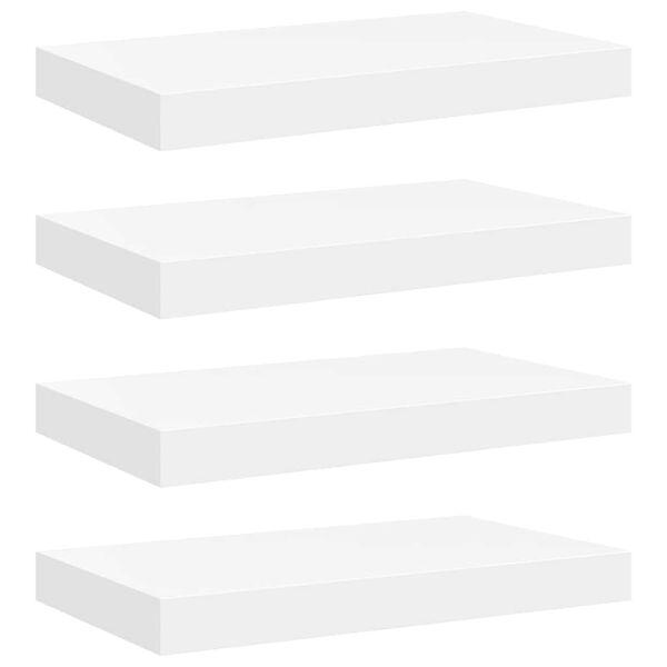 vidaXL 4 db feh&eacute;r MDF lebegő fali polc 40 x 23 x 3,8 cm