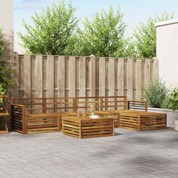 vidaXL K&uuml;lt&eacute;ri kanap&eacute; szett 6 pcs Term&eacute;szetes