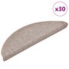 vidaXL 30 db vil&aacute;gosbarna f&eacute;lk&ouml;r alak&uacute; l&eacute;pcsőszőnyeg 56 x 17 x 3 cm