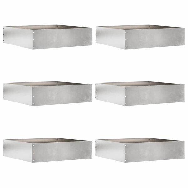 vidaXL Fűszeg&eacute;lyez&eacute;s 6 pcs Ez&uuml;st 50 x 50 x 13 cm Rozsdamentes ac&eacute;l