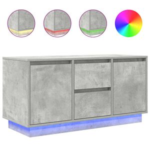 vidaXL betonsz&uuml;rke TV-szekr&eacute;ny LED l&aacute;mp&aacute;kkal 100x41x50 cm