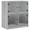 vidaXL sz&uuml;rke sonoma sz&iacute;nű kisszekr&eacute;ny &uuml;vegajt&oacute;kkal 68 x 37 x 75,5 cm