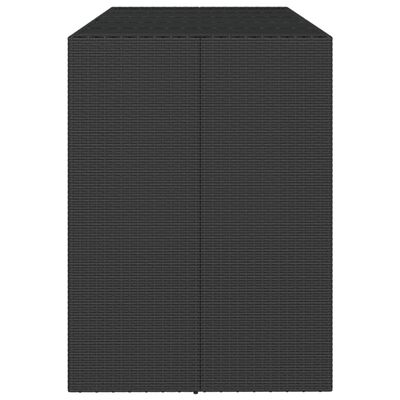 vidaXL fekete polyrattan üveglapos bárasztal 185 x 80 x 110 cm