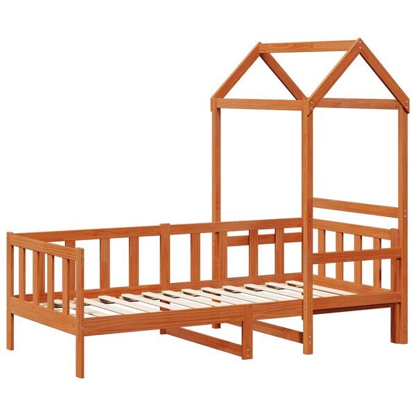 vidaXL Nappali &Aacute;gy Szett 2 pcs Faggy&uacute; barna T&ouml;m&ouml;r fenyőfa