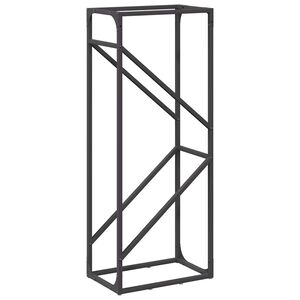 vidaXL fekete hidegen hengerelt ac&eacute;l tűzifat&aacute;rol&oacute; 40x25x100 cm