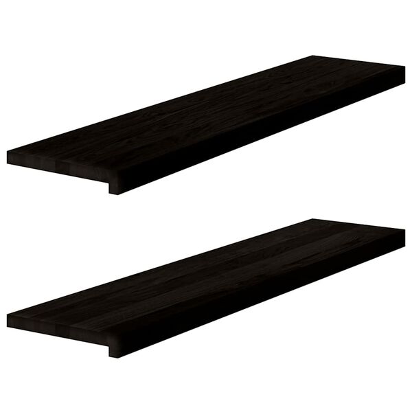 vidaXL l&eacute;pcsőfokok 2 db S&ouml;t&eacute;tbarna 110x30x2 cm t&ouml;m&ouml;r fa t&ouml;lgyfa