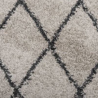 vidaXL bézs és antracit hosszú szálú bozontos modern szőnyeg 60x110cm