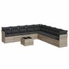 vidaXL 10 r&eacute;szes vil&aacute;gossz&uuml;rke polyrattan kerti &uuml;lőgarnit&uacute;ra p&aacute;rn&aacute;kkal