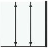 vidaXL 3 paneles fekete ESG zuhanyz&oacute; &ouml;sszecsukhat&oacute; ajt&oacute;val 130x138 cm