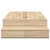 vidaXL Ágykeret tárolóval fiókkal tárolóval Sonoma tölgy 75 cm Faanyag