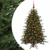 vidaXL Műkar&aacute;csonyfa g&ouml;mbbel 150 cm 150 LED Meleg feh&eacute;r PVC &eacute;s f&eacute;m