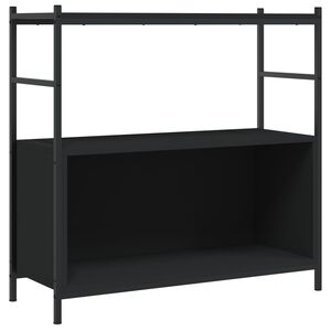 vidaXL fekete szerelt fa &eacute;s vas k&ouml;nyvespolc 80 x 30 x 78,5 cm