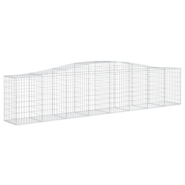 vidaXL 3 db íves horganyzott vas gabion kosár 400x50x80/100 cm