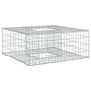 vidaXL Gabion emelt &aacute;gy 100 x 100 x 40 cm Horganyzott ac&eacute;l Ez&uuml;st