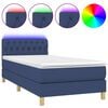 vidaXL k&eacute;k sz&ouml;vet rug&oacute;s &eacute;s LED-es &aacute;gy matraccal 90x200 cm