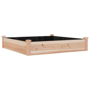 vidaXL t&ouml;m&ouml;r fenyőfa kerti magas&aacute;gy&aacute;s b&eacute;l&eacute;ssel 120x120x25 cm