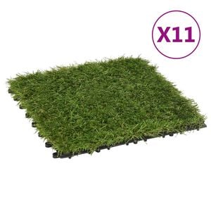vidaXL 11 db z&ouml;ld műgyept&eacute;gla 30 x 30 cm