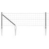 vidaXL Eur&oacute;pa ker&iacute;t&eacute;s t&uuml;sk&eacute;kkel 25 x 0,8 m PVC-bevonatos ac&eacute;l Sz&uuml;rke