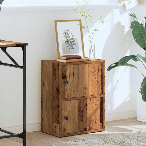 vidaXL antik fa színű szerelt fa könyvespolc 40x24x52 cm