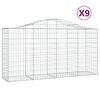 vidaXL 9 db íves horganyzott vas gabion kosár 200 x 50 x 100/120 cm