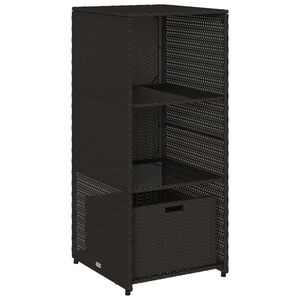 vidaXL fekete polyrattan kerti t&aacute;rol&oacute;szekr&eacute;ny 50 x 55 x 115 cm