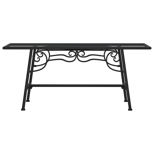 vidaXL fekete ac&eacute;l fa k&ouml;r&uuml;li pad 110 cm