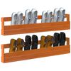 vidaXL 2 db viaszbarna t&ouml;m&ouml;r fenyőfa fali cipőtart&oacute; 110x8,5x23,5 cm