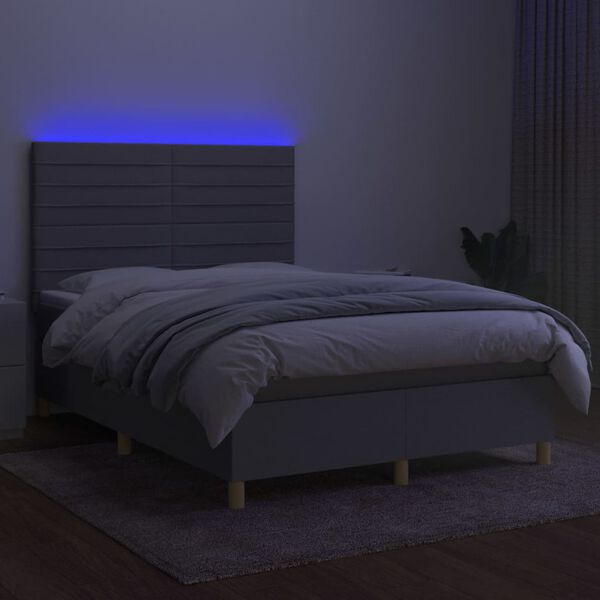 vidaXL s&ouml;t&eacute;tsz&uuml;rke sz&ouml;vet rug&oacute;s &eacute;s LED-es &aacute;gy matraccal 140x190 cm