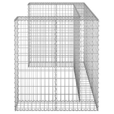 vidaXL horganyzott acél gabionfal szemeteskukákhoz 180 x 100 x 110 cm