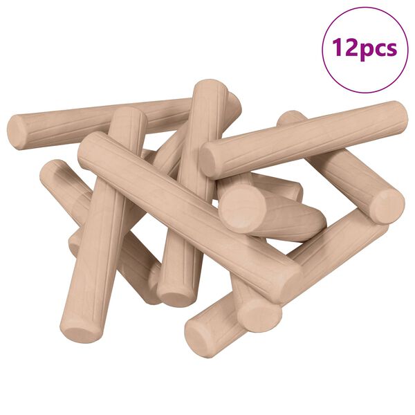 vidaXL Fa d&uuml;belek 12 pcs Barna &Oslash;6 x 40 mm T&ouml;m&ouml;r fa