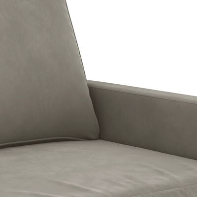 vidaXL kétszemélyes világosszürke bársony kanapé 120 cm