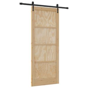 vidaXL Cs&uacute;sz&oacute; ajt&oacute; ORKDAL Term&eacute;szetes 86 x 211 cm T&ouml;m&ouml;r Fenyőfa