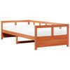 vidaXL viaszbarna t&ouml;m&ouml;r fenyőfa kanap&eacute;&aacute;gy matraccal 80 x 200 cm