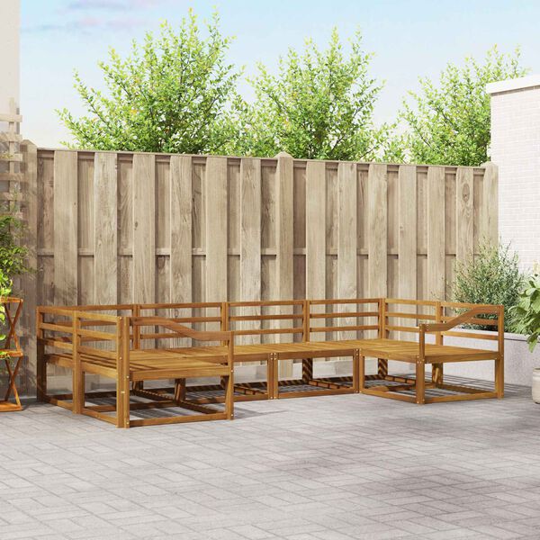 vidaXL K&uuml;lt&eacute;ri kanap&eacute; szett 6 pcs Term&eacute;szetes T&ouml;m&ouml;r Ak&aacute;cfa