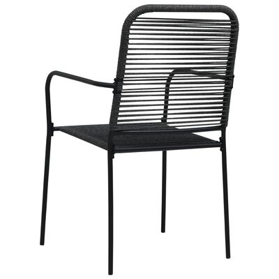 vidaXL 2 db fekete pamut kötél és acél kerti szék