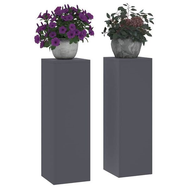 vidaXL N&ouml;v&eacute;ny&aacute;llv&aacute;ny 2 pcs Antracit 24 x 24 x 75 cm Ac&eacute;l