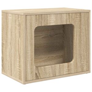 vidaXL Macska H&aacute;z Sonoma T&ouml;lgy 51 x 30 x 42,5 cm Szerelt Fa