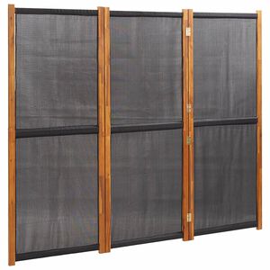 vidaXL fekete 3 paneles t&eacute;relv&aacute;laszt&oacute; 210 x 180 cm