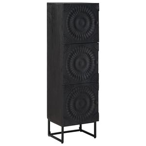 vidaXL Magasfi&uacute; Fekete 35 x 30 x 120 cm T&ouml;m&ouml;r Mang&oacute;fa &eacute;s Műszaki Fa